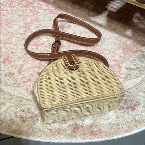 Woven Tan Crossbody Bag